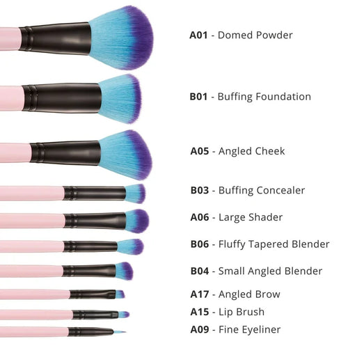 10 Piece Essential Makeup Brush Set - Spectrum Collections