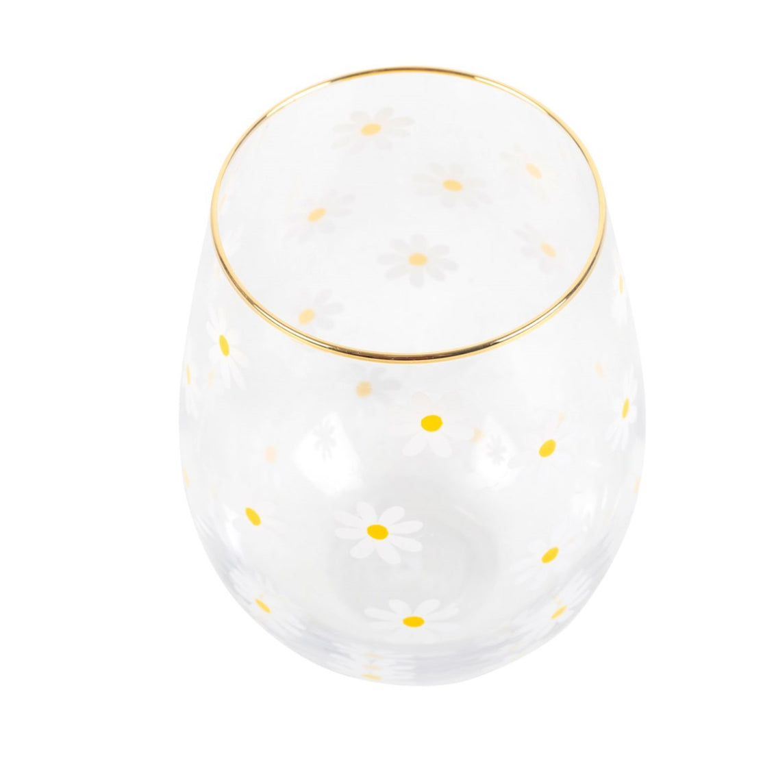 Daisy Stemless Wine Glass