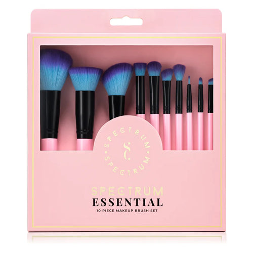 10 Piece Essential Makeup Brush Set - Spectrum Collections