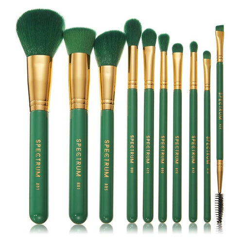 10 Piece Malachite Brush Set - Spectrum Collections