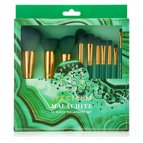 10 Piece Malachite Brush Set - Spectrum Collections